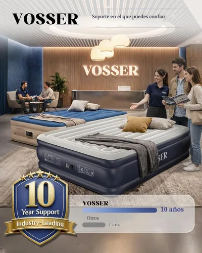 Vista 9 de VOSSER Colchón de aire individual XL con bomba incorporada, colchón inflable extra largo de 13 pulgadas elevado de 80 pulgadas, cama de aire Azul