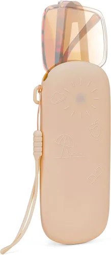 Vista 7 de Linkidea Oversized Sunglasses Pouch, Large Frame Glasses Bag for Ray-Ban Aviator Max, Caravan & More Negro