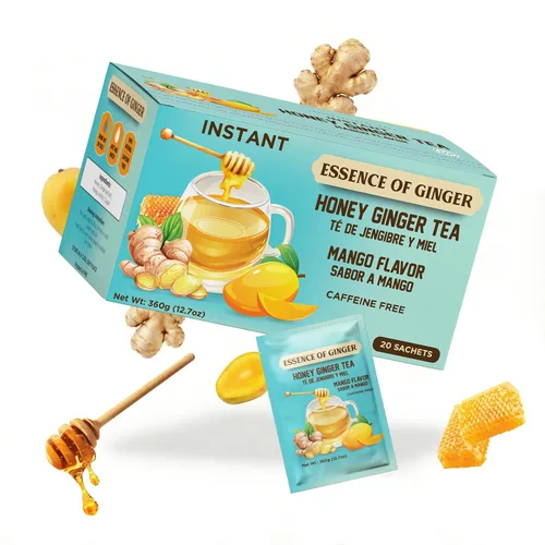 Vista 7 de Life Plus Style Gourmet Essence of Ginger Honey Ginger Canela, té de hierbas 20 paquetes de té instantáneo en polvo, sin cafeína, mezcla de canela