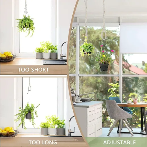 Vista 5 de Extensores conectables para colgar plantas, extensor de cuerda duradera para macetas, baños de pájaros, adornos decorativos, extensor de gancho