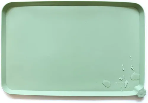Vista 6 de Hoki Found - Bandeja de silicona para comederos de perros y gatos, tapetes impermeables para comida y agua, color caramelo