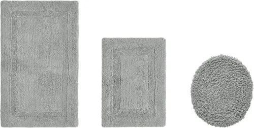 Vista 330 de Better Trends - Juego de 2 alfombras de baño 100% algodón, extra suaves, con borlas, de 17" x 24", alfombra de baño superabsorbente y reversible