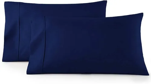 Vista 5 de Juego de 2 fundas de almohada de lujo para dormir con funda suave y transpirable, 100% algodón, 800 hilos, almohadas de rayas azul claro estándar