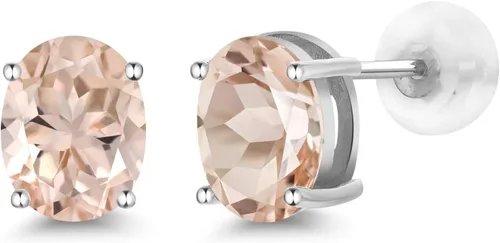 Vista 206 de Gem Stone King Aretes de oro de 14 quilates con piedra natal ovalada de 0.315 x 0.236 in Aretes de oro para mujer