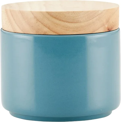 Vista 12 de Rachael Ray Ceramics - Juego de cajas apilables para especias y condimentos con tapa, 2 piezas, azul agave