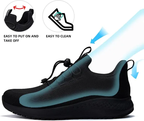 Vista 5 de AEHAO Non Slip Shoes for Men Food Service, Waterproof Work Shoes Restaurant,Slip On Resistant Sneakers, Breathable, Lightweight Walking Shoes for