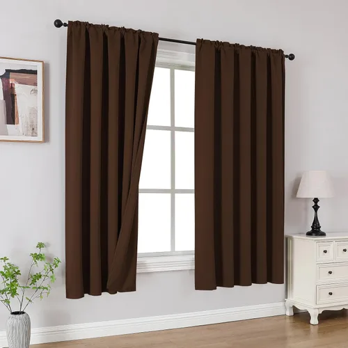 Vista 30 de CUCRAF Cortinas Opacas Beige de 45 Pulgadas, con Aislamiento Térmico Reductor de Ruido con Bolsillo para Barra, Cortinas de Ventana para Dormitorio