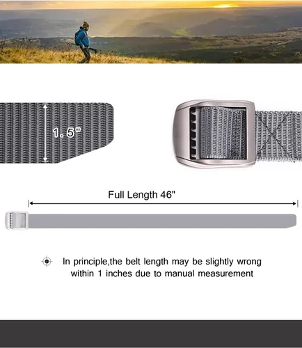 Vista 5 de Cinturón de trabajo de nailon para hombre de 1.5 pulgadas, cinturón de trabajo simple para uso diario