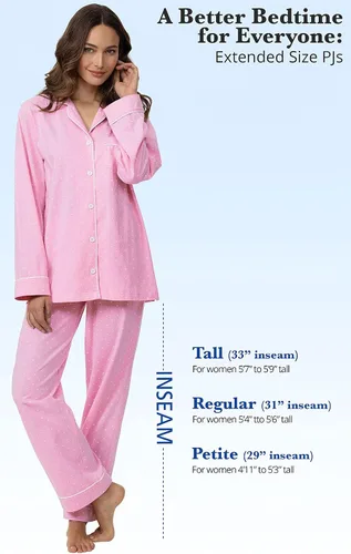 Vista 136 de PajamaGram Conjunto de pijama para mujer – Pijama para mujer, jersey novio, 100% algodón