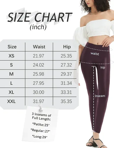 Vista 5 de Tapata Leggings de piel sintética de 252729 pulgadas para mujer, cintura alta, pantalones pequeños para entrenamiento