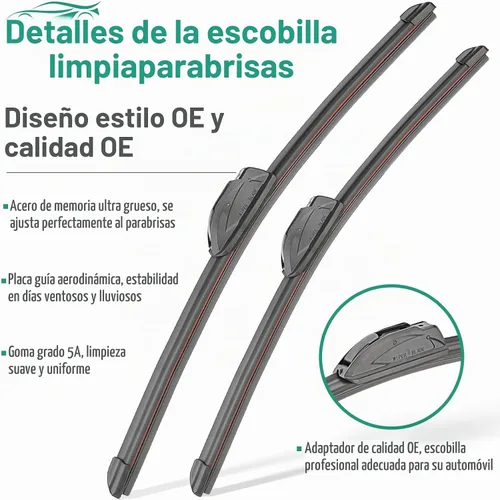 Vista 3 de Juego de hojas de repuesto para limpiaparabrisas delantero y trasero de 16, 16, 12 pulgadas, calidad prémium, para todo tipo de clima, calidad