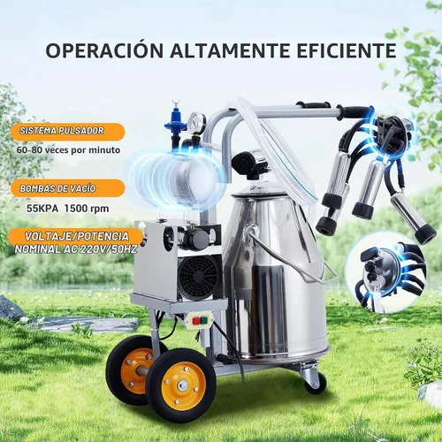 Vista 3 de Ordeñadora eléctrica, carro del ordeñador de la vaca del acero