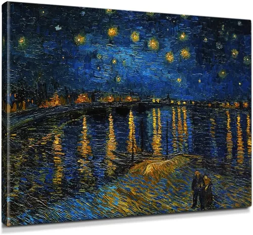 Vista 55 de IPIC - Campo de trigo con cuervos, reproducción artística de Vincent Van Gogh. Lienzo de giclée para decoración del hogar 10#F (20 x 16)
