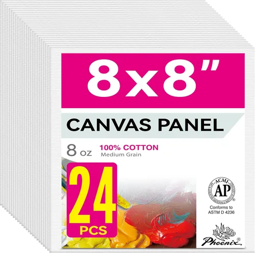 Vista 17 de PHOENIX Paneles de Lienzo Pequeños para Pintura de 3x5 Pulgadas, Paquete de Valor de 12 Unidades - 8 Oz Triple Imprimado 100% Algodón Libre de Ácido