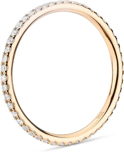 Vista 3 de PAVOI 14K Gold Plated Solid 925 Sterling Silver CZ Simulated Diamond Stackable Ring Eternity Bands for Women