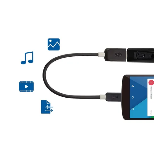 Vista 4 de Cable Matters Adaptador USB C a USB 3.0 de 5 Gbps - 6 pulgadas, adaptador USBC macho a USB hembra OTG, negro