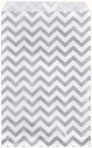 Vista 5 de 888 Display - 200 piezas de 5 "x 7" negro Chevron papel regalo bolsas compras ventas bolsas planas