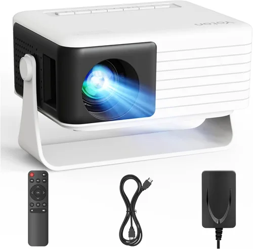 Vista 9 de Yoton Mini proyector Y3, ultracompacto 11.18 oz, soporte de 360°, Keystone Y3-amarillo
