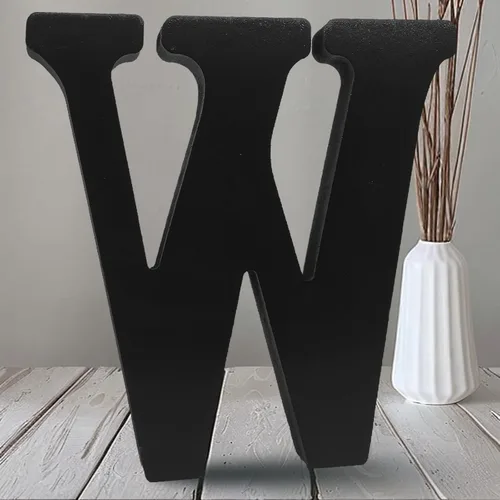 Vista 30 de AOCEAN Letras de madera negra de 10 pulgadas, letras de madera sin terminar para Halloween, letras decorativas de pie, rebanadas, decoración
