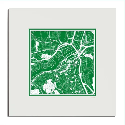 Vista 65 de O3 Design Studio Mapa de corte de papel de París, color negro mate, 20 x 20 pulgadas, arte en papel