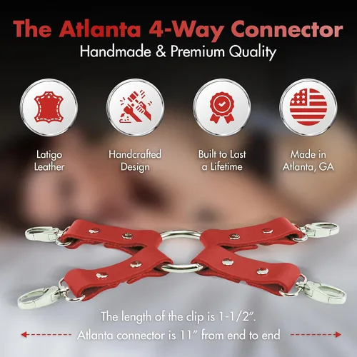 Vista 2 de Atlanta 4-Way Connector Latigo Leather Handcrafted Leather Connector