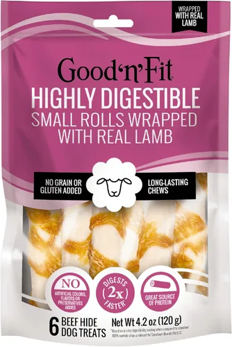 Vista 19 de Good n Fit - Rollos pequeños con sabor a hígado de pollo real, 6 unidades, masticables de cuero crudo altamente digeribles de larga duración