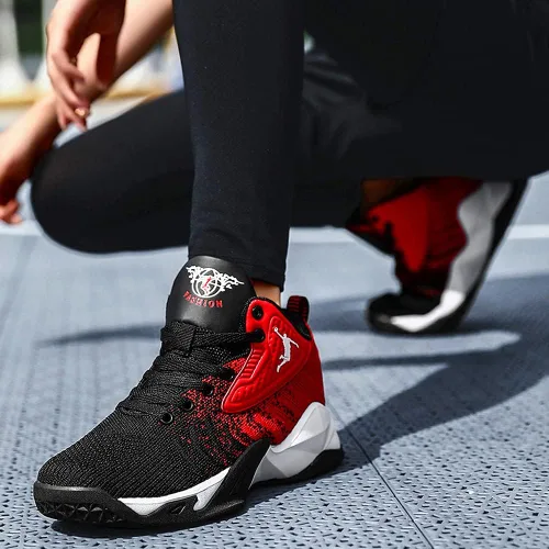 Vista 2 de zxcvb Zapatos de baloncesto transpirables con parte inferior suave para verano zapatos de baloncesto