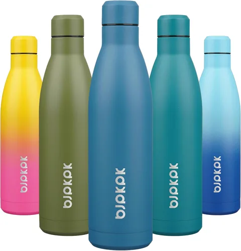 Vista 24 de [Usado] BJPKPK Botella de agua pequeña aislada de 12 onzas, frasco a prueba de A-azul