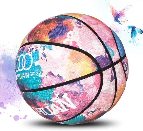 Vista 3 de Balón de baloncesto para hombres/mujeres tamaño 6/7 - Baloncesto universitario de 28.5" con bomba para interior y exterior - Tamaño y peso oficiales