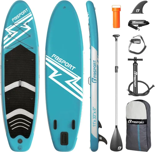 Vista 10 de FBSPORT Tabla de remo de pie prémium de 11 pies, tabla de yoga con accesorios de SUP y bolsa de transporte, amplia posición, control de surf