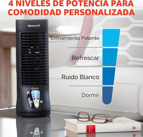 Vista 3 de Honeywell QuietSet - Ventilador de mesa personal, ventilador oscilante de escritorio personal para dormitorio con funcionamiento silencioso, 4