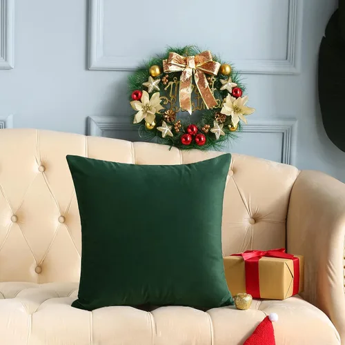 Vista 45 de mixeoo Comfy - Juego de 2 fundas de almohada decorativas de terciopelo grueso sólido y grueso, súper suaves, decoración del hogar para sofá, sala