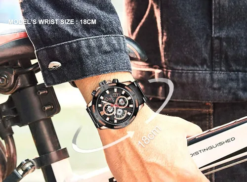 Vista 7 de NAVIFORCE NF9165 Reloj analógico de cuarzo con pulsera de acero inoxidable para hombre