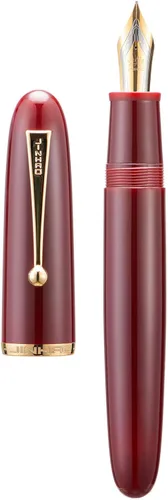 Vista 7 de Jinhao 9019 - Pluma estilográfica serie Dadao con borde dorado acrílico negro #8 punta mediana con convertidor grande para escritura, firma