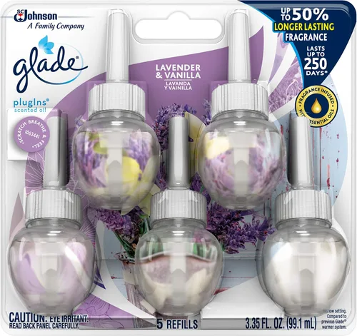 Vista 24 de Glade PlugIns - Repuestos de ambientador, aceites esenciales perfumados para el hogar y el baño, aroma Apple Cinnamon, 3.35 onzas líquidas, 5
