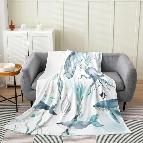 Vista 50 de Erosebridal Hammerhead Shark Flannel Blanket 40x50 Marine Life Fuzzy Plush Throw for Sofa Couch Hammerhead Shark Lover Gifts Ocean Sealife Fleece