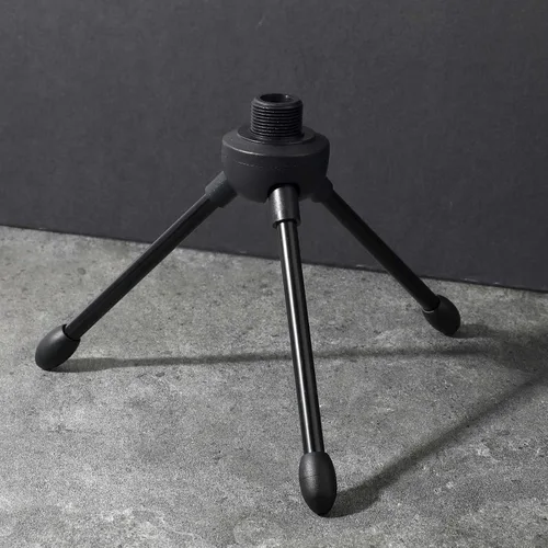 Vista 5 de Soporte de micrófono de trípode de escritorio, con patas de goma antideslizantes, construcción de hierro duradera, plegable portátil, soporte