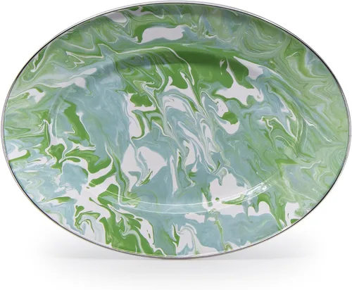 Vista 10 de Golden Rabbit Enamelware Oval Platter, 12 x 16in, Americana