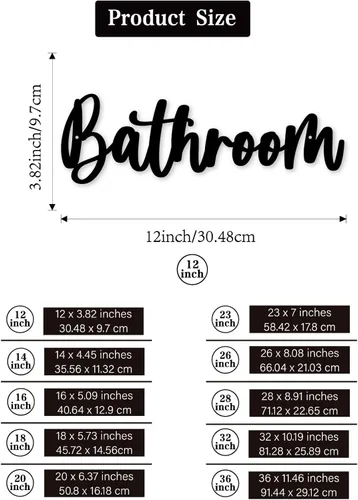 Vista 5 de Placa de metal para baño, decoración de pared, decoración de granja, para baño, vestidor