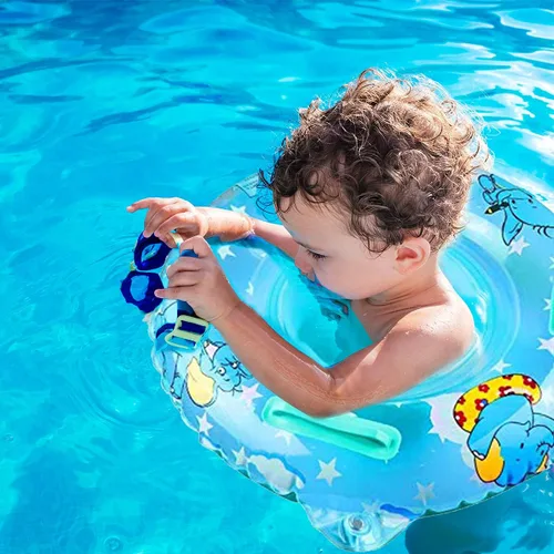 Vista 5 de Flotador de piscina para bebé, flotador de natación para bebés inflables con asiento de seguridad para niños de 6 a 36 meses, flotadores para bebés