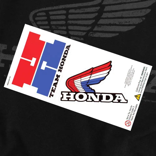 Vista 6 de Honda Vintage Wing Camiseta y calcomanías