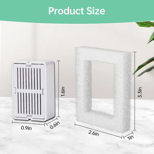 Vista 4 de Paquete de 16 filtros de fuente de agua para gatos para dispensador de cerámica para cupcakes de 2.1L/71 onzas, 16 filtros de carbono y 4 filtros