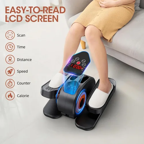 Vista 3 de Under Desk Elliptical Machine, 2-in-1 Electric Leg Exerciser for Seniors, Quiet & Compact Pedal Exerciser with Remote, 12 Speed Elliptical Exercise