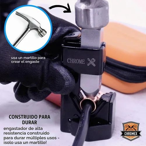 Vista 6 de Crimpadora de cables de batería - Herramienta de prensado de martillo con bolsa de almacenamiento