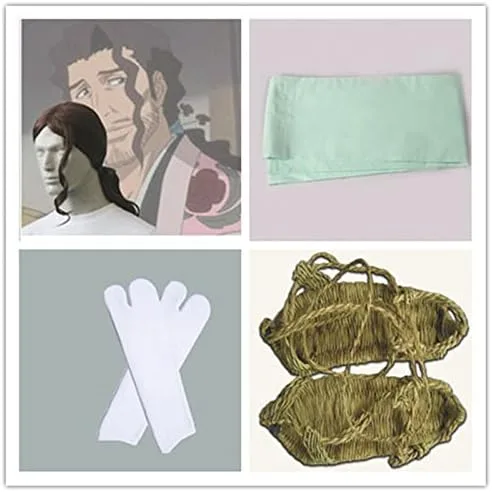 Vista 7 de ZNZXYCOS Disfraz de cosplay de Kyoraku Shunsui Captain para hombre, color rosa y negro, kimono para Halloween