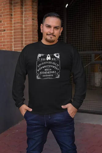 Vista 9 de Pop Threads Ouija Board Seance Spirit Board Long Sleeve Tshirt Tee T Shirt Men Girls Boys