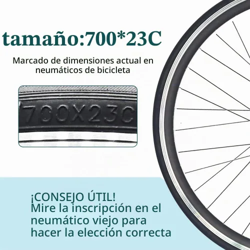 Vista 6 de Paquete de 2 neumáticos de bicicleta de 700 x 23C/25C/28C/35C/38C Plus tubos interiores de bicicleta, válvula Presta de 48mm o válvula Schrader
