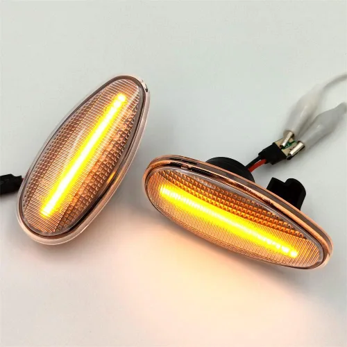 Vista 5 de Lámparas de marcador de repetidor lateral para guardabarros delanteros, ajuste OEM, luces LED ámbar de marcador lateral, compatible con modelos
