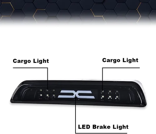 Vista 2 de PIT66 3ª luz LED de freno, compatible con Toyota Tundra 2007-2018 de montaje alto, luz LED de freno de carga trasera de tercera generación, lente
