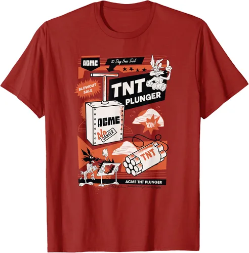 Vista 42 de Looney Tunes Wile E. Coyote - Camiseta de émbolo TNT, Blanco, S